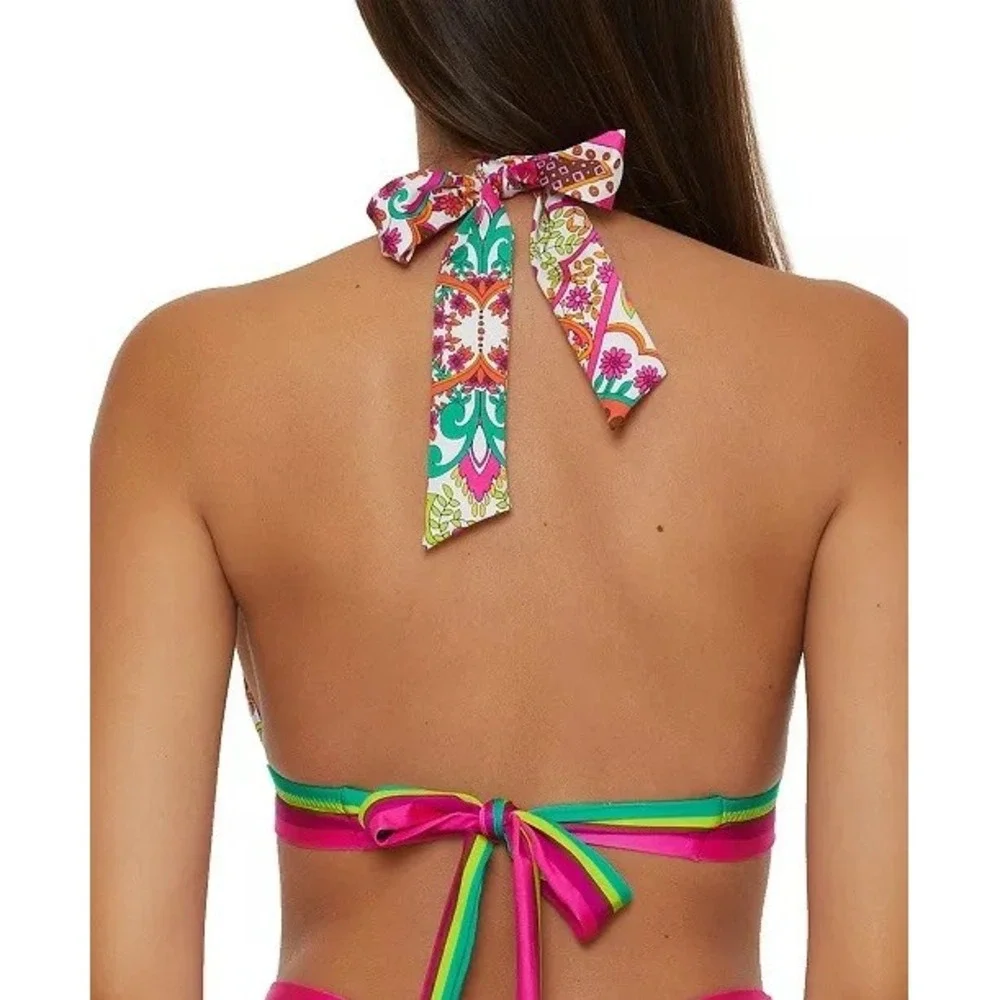 NWOT Trina Turk Women's Hawaiian Garden Print Ring Halter Top Sz 6 $98